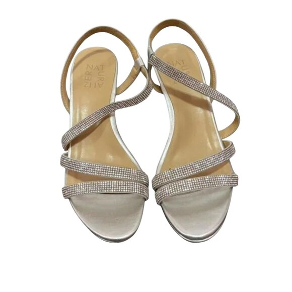NATURALIZER Silver Rhinestone Sparkle Heels Size 7 - Picture 1 of 7
